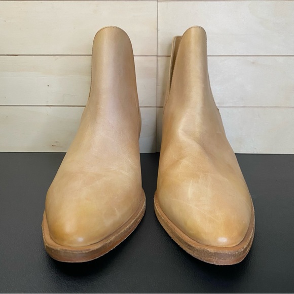 Free People Charm Double V Ankle Boots Women's Size 6.5 Shoes Tan Leather EU37 - Picture 5 of 10